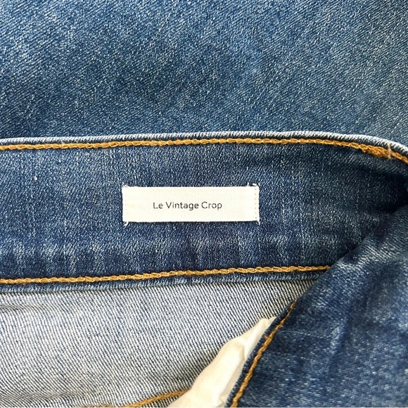 FRAME Denim Le Vintage Crop Jeans Flare Two-Tone Contrast Wide Fall Blue Size 25 - Picture 4 of 16